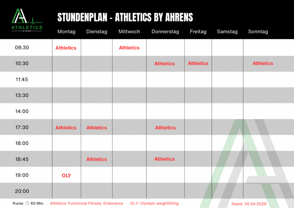 Kursplan Athletics by Ahrens 2026