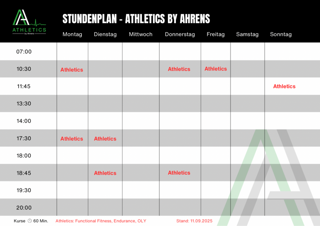 Stundenplan Athletics by Ahrens
